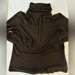 Lafayette 148 New York Brown Viscose Turtleneck, Women’s XL , Stretchy Soft